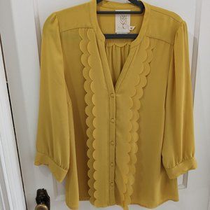 Anthropologie Meadow Rue Yellow Blouse